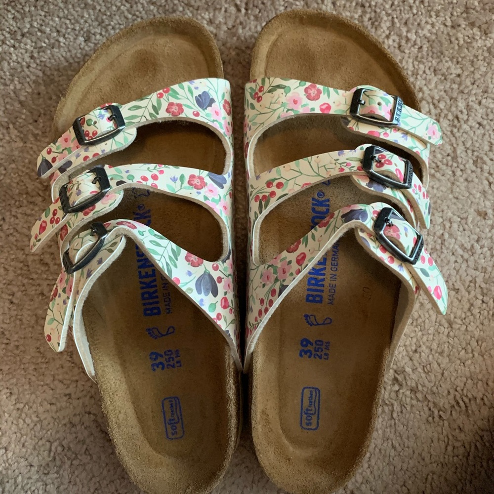 Soft bed floral birkenstocks